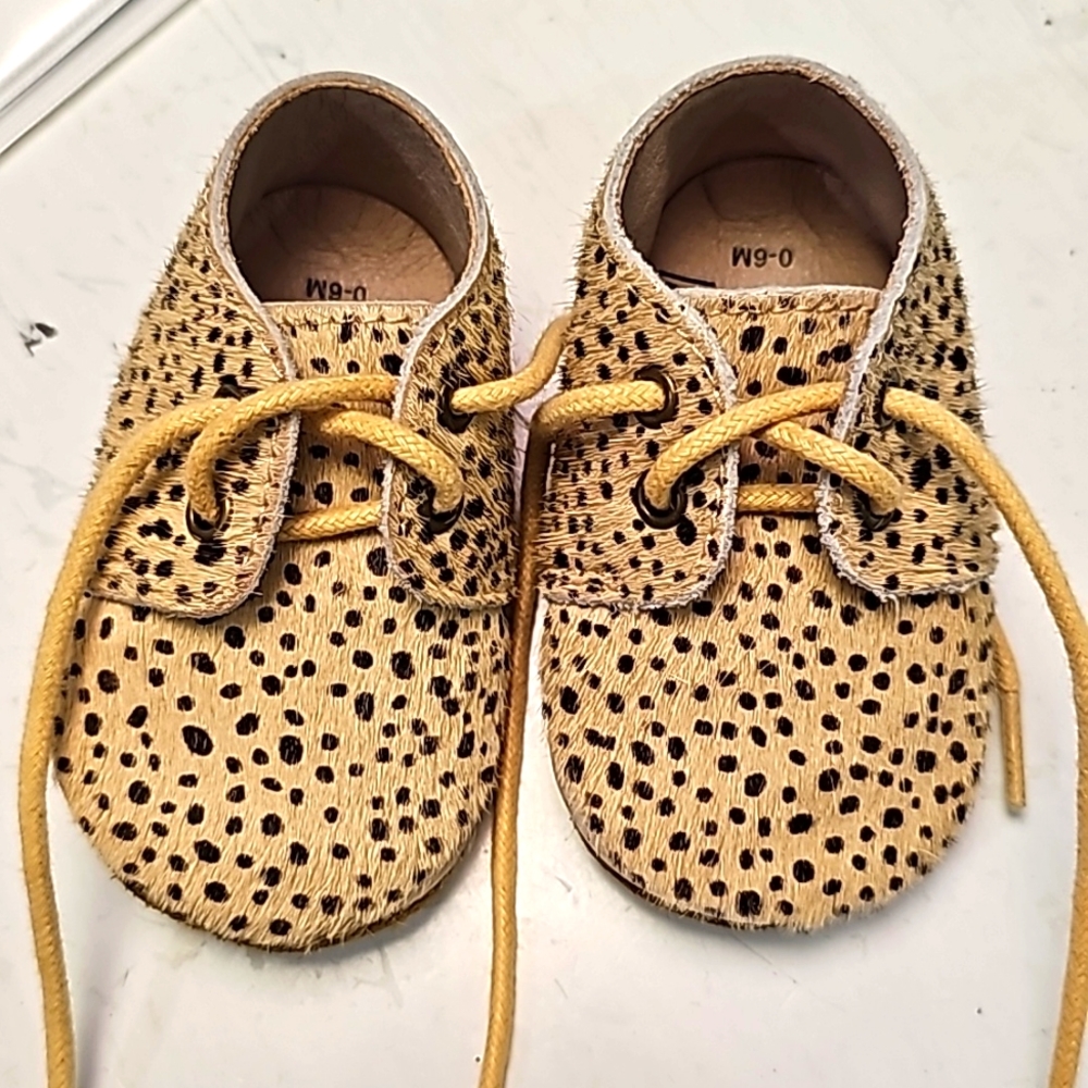 Animal print fur 0-6m shoes fauve + co